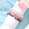 3Pcs Natural Rose Quartz & Natural Rhodonite & Natural Pink Opal Chip Beaded Stretch Bracelet Sets BJEW-JB10858-2