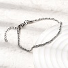 304 Stainless Steel Rope Chain Bracelets for Women BJEW-P395-01P-2