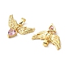Brass Micro Pave Cubic Zirconia Pendants KK-G533-25G-02-2