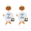 Halloween Alloy Enamel & Rhinestone Stud Dangle Earrings WGDC089-01-2