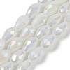 Opaque Solid Color Electroplate Glass Beads Strands EGLA-N013-J10mm-B03-1