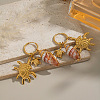 Brass Shell Shape with Turtle Hoop Earrings RM6529-2