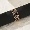 Hollow Out 304 Stainless Steel Enamel Cuff Rings for Women RJEW-G338-11G-1