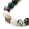 Natural Quartz Crystal & Rhodochrosite & Rose Quartz & Amethyst & Strawberry Quartz & Tourmalinated Quartz/Black Rutilated Quartz Beads Strands G-B143-A01-8mm-5