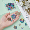 30Pcs 6 Styles Hollow Rainbow Color Alloy Pendants FIND-PH0027-91-3