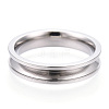 201 Stainless Steel Grooved Finger Ring Settings STAS-WH0039-11A-P-1
