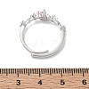 Brass Micro Pave Cubic Zirconia Finger Rings CU-CBADE6A-02B-P-3