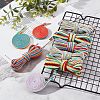 CHGCRAFT 12Pairs 3 Colors Rainbow Striped Polyester Shoelace AJEW-CA0002-34-4