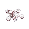 Rondelle Brass Rhinestone Spacer Beads FS-WG29681-38-1