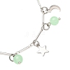 Stainless Steel and Natural & Dyed Malaysia Jade Charm Bracelets BJEW-JB12418-03-3