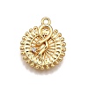 Brass Micro Pave Clear Cubic Zirconia Pendants KK-G530-01A-G-1