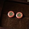 Brass Enamel Stud Earrings for Women WGB35AF-02-1