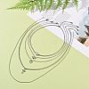 5Pcs 5 Style Heart & Bowknot & Cross Clear Cubic Zirconia Pendant Necklaces Set NJEW-JN04145-6