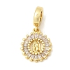 Brass Pave Clear Cubic Zirconia European Dangle Charms KK-A296-06A-G-1