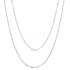 Anti-Tarnish Rhodium Plated 925 Sterling Silver Thin Dainty Link Chain Necklace for Women Men JN1096B-05-1