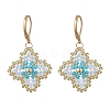 3 Pairs Handmade Glass Seed Beads Flower Leverback Earrings EJEW-MZ00578-3