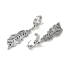 Feather 304 Stainless Steel Dangle Earrings EJEW-L283-023P-2