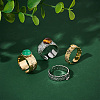 4Pcs 4 Styles 304 Stainless Steel Open Cuff Ring Findings STAS-UN0057-71-2