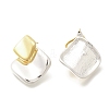 Brass Rhombus Stud Earrings for Women LS-EJEW-A121-14-2