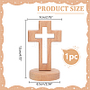 Wood Cross Figurines Ornaments DJEW-WH0016-75-2