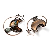 Natural Mixed Gemstone Brass Star Moon Big Pendants G-H316-01R-3