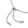 304 Stainless Steel Cable & Bar Link Chain Slider Bracelets for Women BJEW-JB12858-02-4