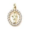 Brass Micro Pave Cubic Zirconia Pendants KK-P336-04D-G-1