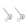 30Pcs 3 Size 304 Stainless Steel Ball Stud Earring Post STAS-LS0001-06S-4