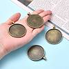 Tibetan Style Flat Round Alloy Big Pendant Cabochon Settings TIBEP-Q049-09AB-NR-4