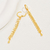 Fashionable Retro Brass Leaf Tassel Hoop Earrings NP2423-2