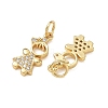 Brass Micro Pave Clear Cubic Zirconia Pendants CU-CBA9AFC-01G-32-2