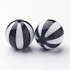 Colorful Stripe Chunky Bubblegum Acrylic Beads X-SACR-ZX010-9-2