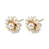 Brass Enamel Stud Earrings KK-CBA8324-27G-04-4