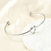 Heart 304 Stainless Steel Open Cuff Bangles BJEW-M113-01P-2