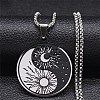 201 Stainless Steel Enamel Yin Yang with Sun & Moon Pendant Necklaces NJEW-G115-05P-1-1
