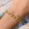 304 Stainless Steel Teardrop Link Chain Bracelets for Women SA-CBA9061-01G-1
