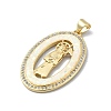 Brass Micro Pave Clear Cubic Zirconia Pendants KK-A221-04G-2