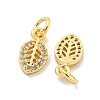 Brass Micro Pave Clear Cubic Zirconia Charms KK-Z044-25G-2