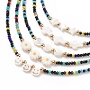 Shell & Glass Beaded Necklace for Women NJEW-JN03910-1