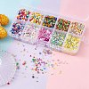100G 10 Style Opaque & Transparent & Metallic Colours & Silver Lined & Frosted Glass Seed Beads SEED-YW0002-43-5