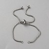 Stainless Steel Box Chain Slider Bracelets MAK-WH0001-09P-1