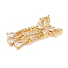 Brass Micro Pave Clear Cubic Zirconia Tassels Pendants KK-H526-06G-2