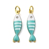 304 Stainless Steel Enamel Pendants STAS-E550-40G-02-1