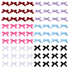 72Pcs 6 Colors Bowknot Polyester Alligator Hair Clips AJEW-GO0002-47-1