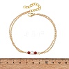 White Round Shell Pearl & Natural Carnelian Beads Anklets AJEW-AN00835-02-4