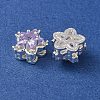 Brass Micro Pave Lilac Cubic Zirconia Beads CU-CBAEC99-28S-2