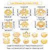   100Pcs 10 Style Brass Bead Caps FIND-PH0005-43-6