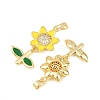 Brass Micro Pave Clear Cubic Zirconia Pendants LS-KK-F931-12G-2