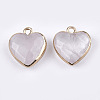 Electroplate Natural Quartz Crystal Pendants X-G-T112-03I-2