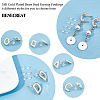 BENECREAT 12Pcs 6 Styles Brass Stud Earring Findings KK-BC0009-08-4